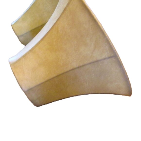 NWOT Vintage Pair of faux leather lampshades that have the spider hardware, - Picture 8 of 9